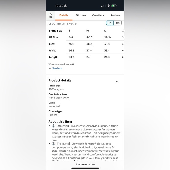 NWT WHITE PUFF SWEATER-XS/S - Picture 13 of 15